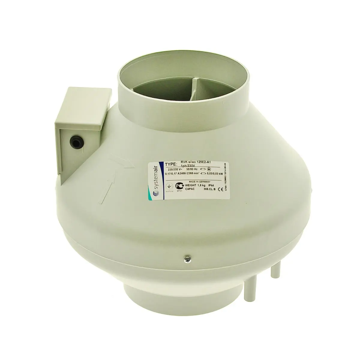 LTI Fan RVK sileo 125E2 125mm - 225m³/h