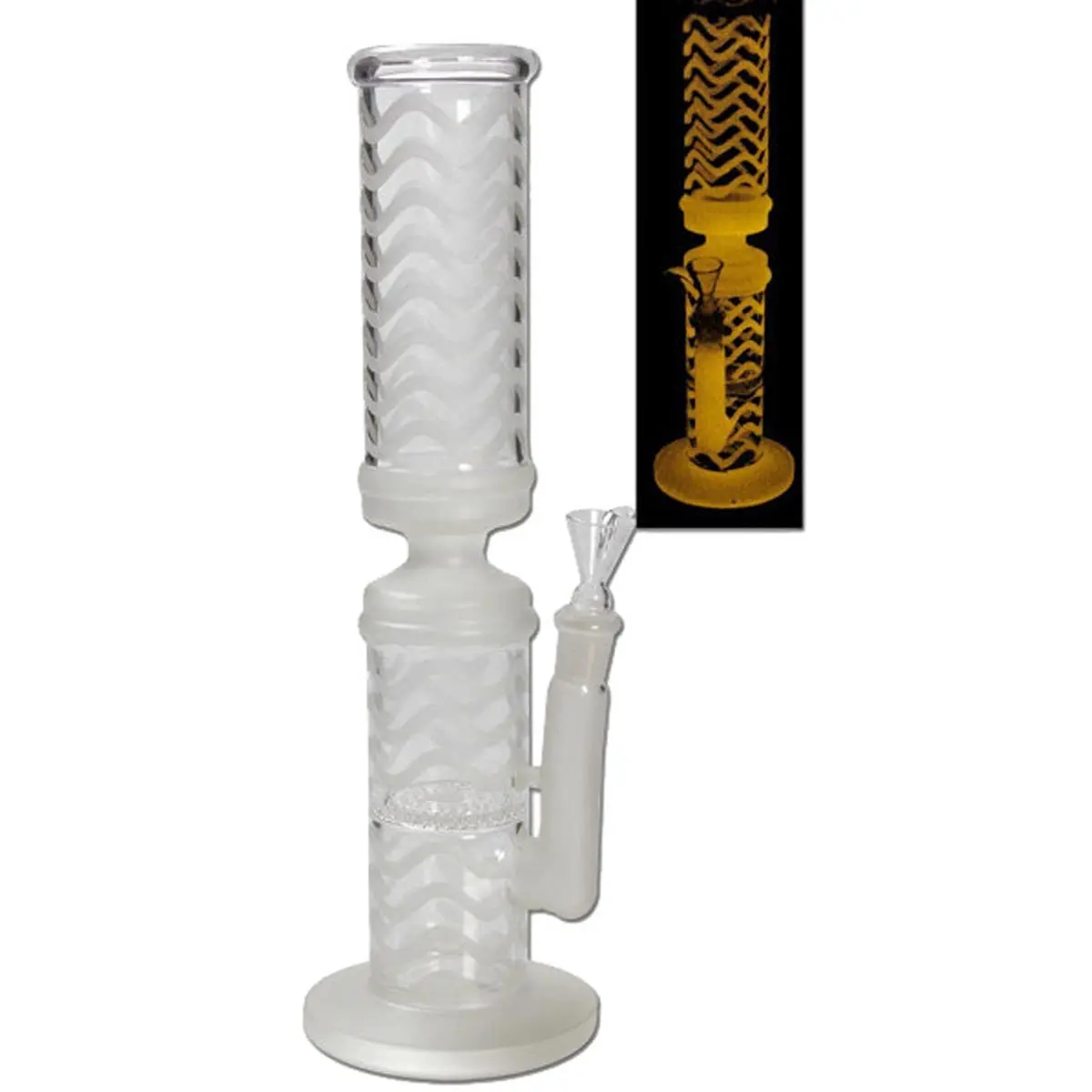 'Glow in Dark' Bong Ice / Honeycomb 14,5 pink
