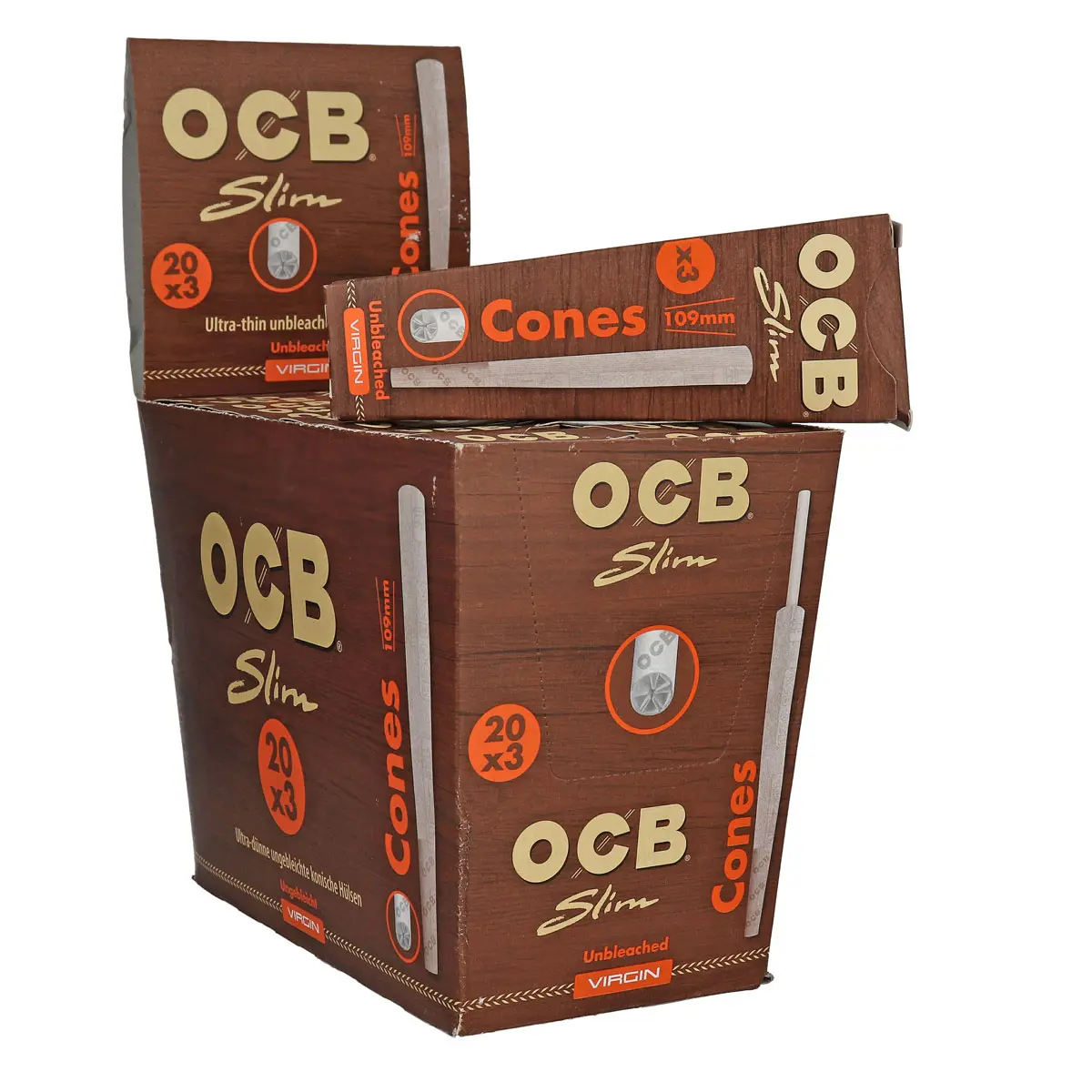 OCB Cones Slim unbleached - 12x