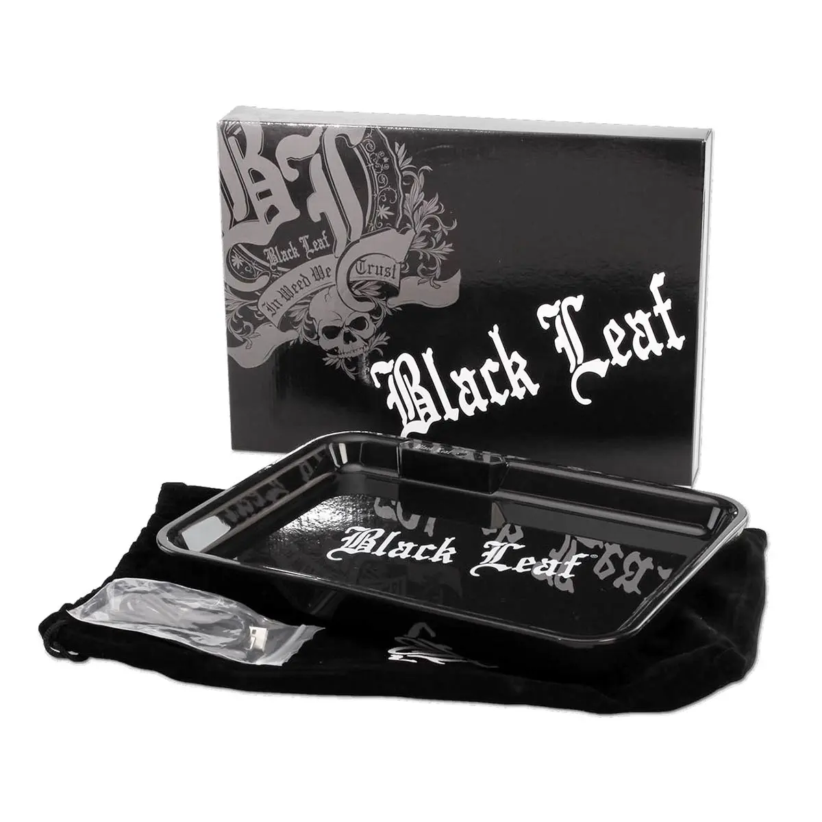  Black Leaf LED Rolling Tray black
