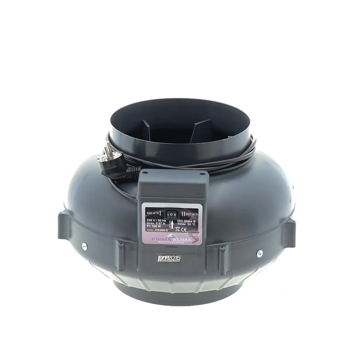 PrimaKlima Fan  200mm - 450/950m³