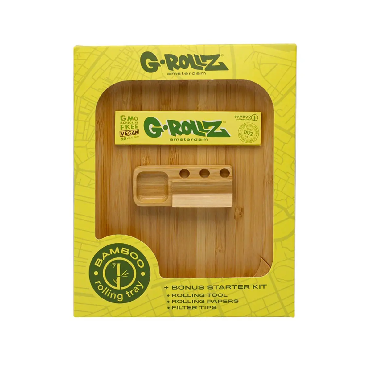 G-Rollz Bamboo Rolling Tray - small
