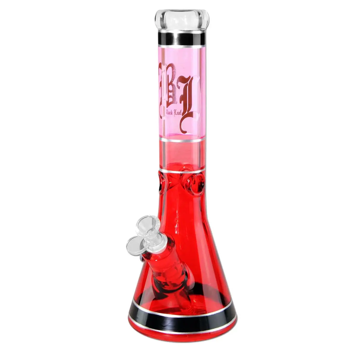 Black Leaf Beaker Bong Ice - red