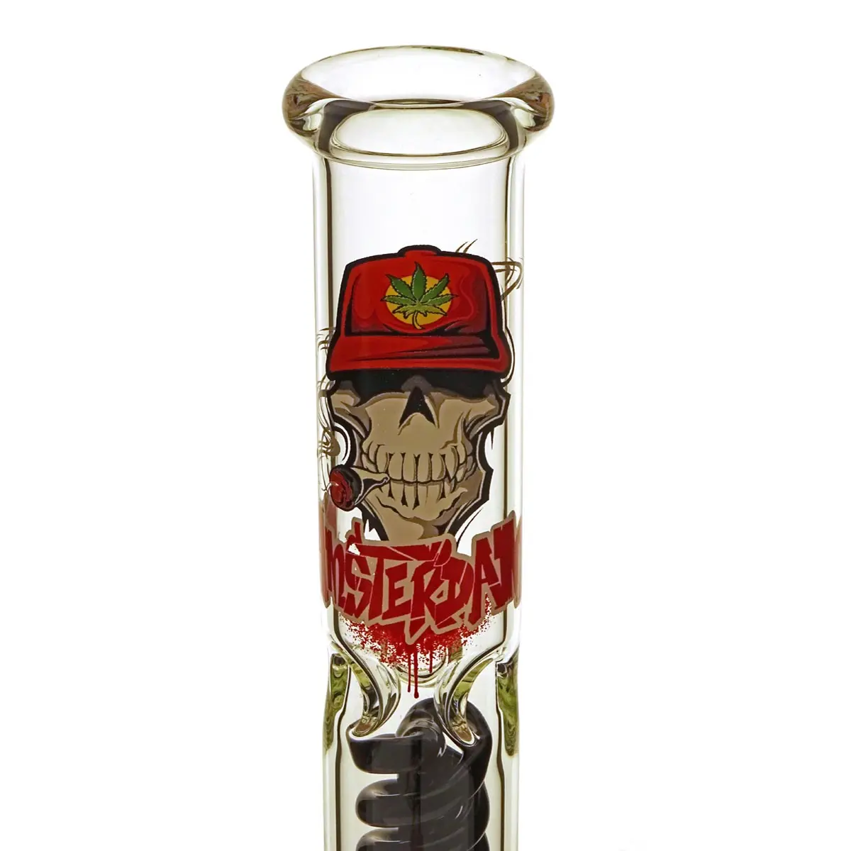 Bong Amsterdam Straight Skull 18.8 42cm red