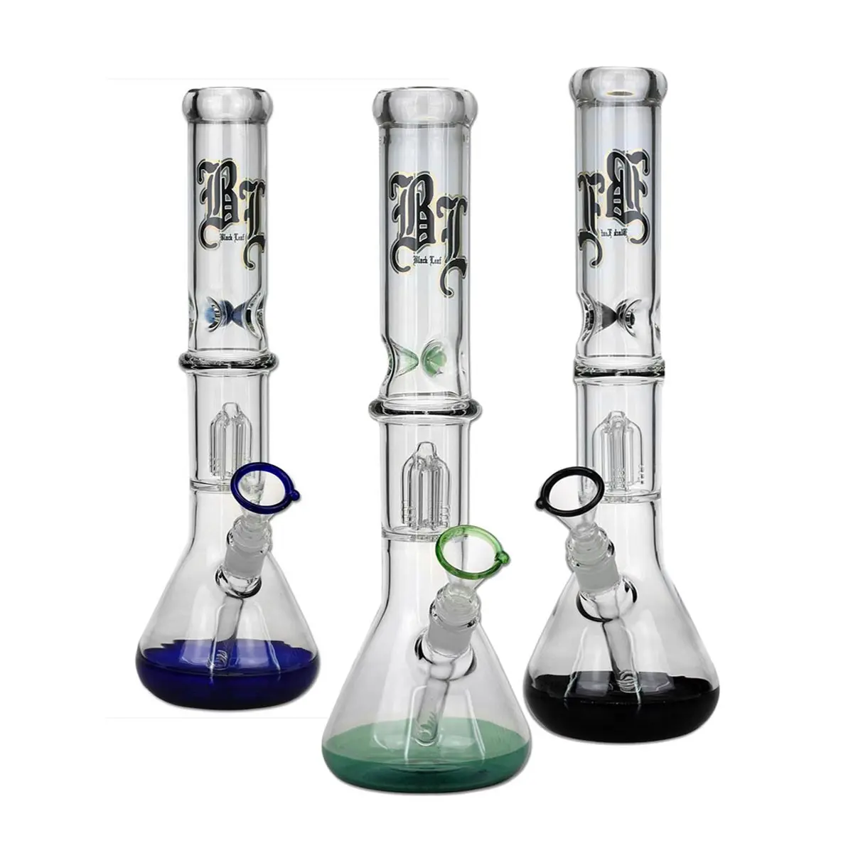 Black Leaf 4-arm percolator bong sea green