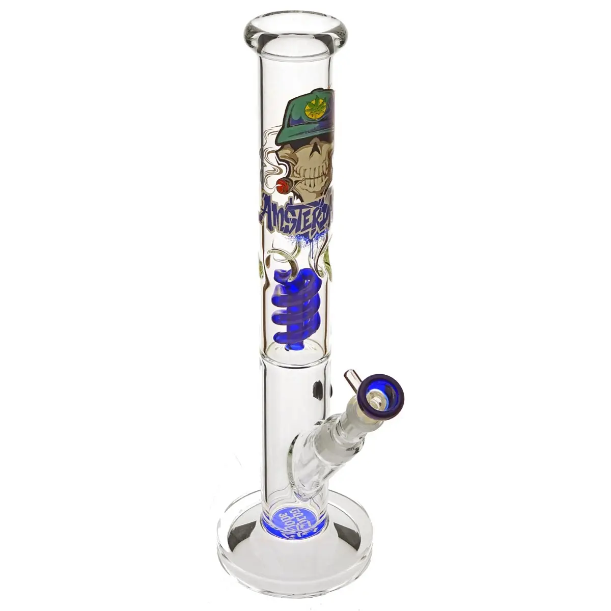 Bong Amsterdam Straight Skull 18.8 42cm blue