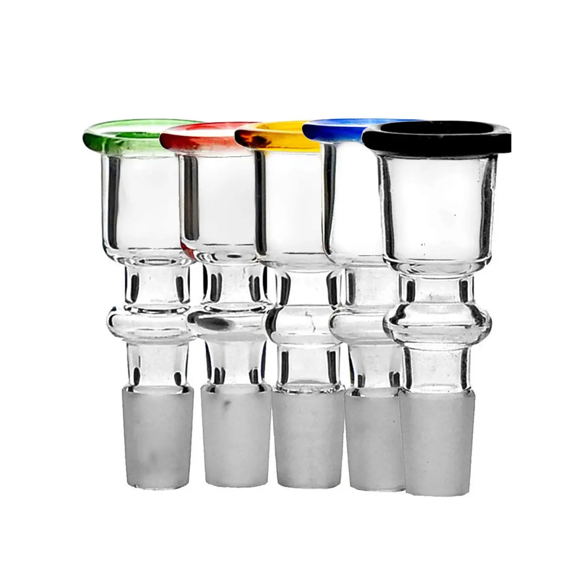 Glass bowl cylinder with color  rim 14.5