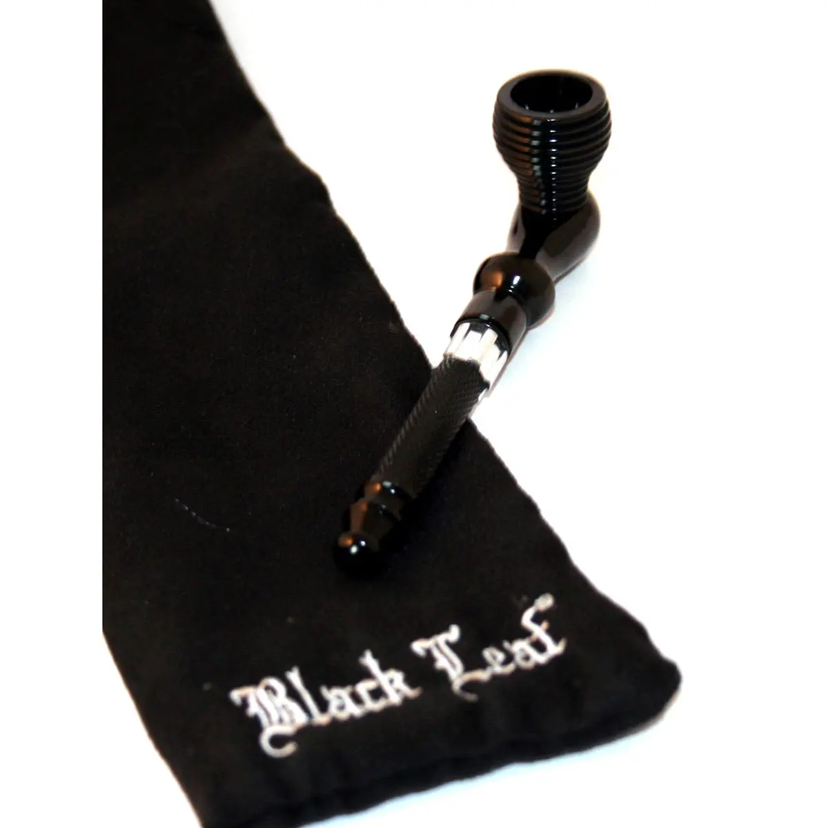 Anodised aluminium pipe in velvet bag - 12cm