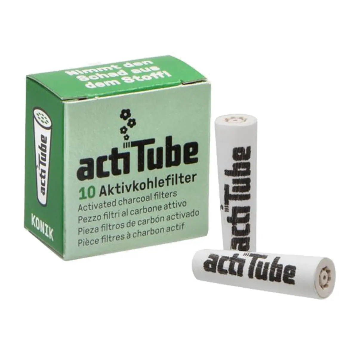 actiTube KONIK Extra Slim Activated Charcoal Filter 10x
