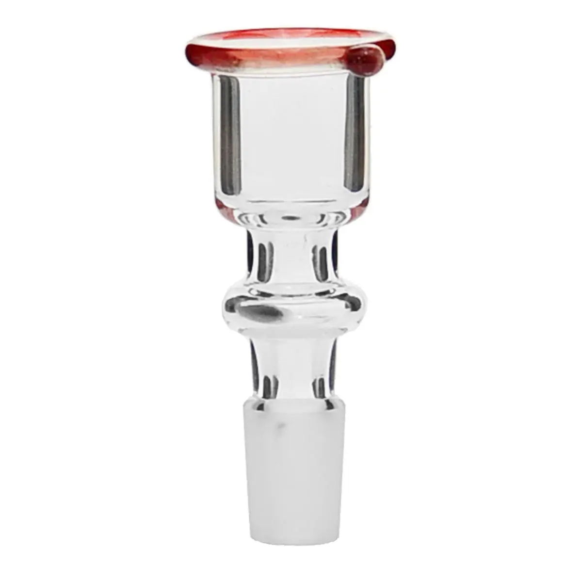Glass bowl cylinder with red rim 14.5