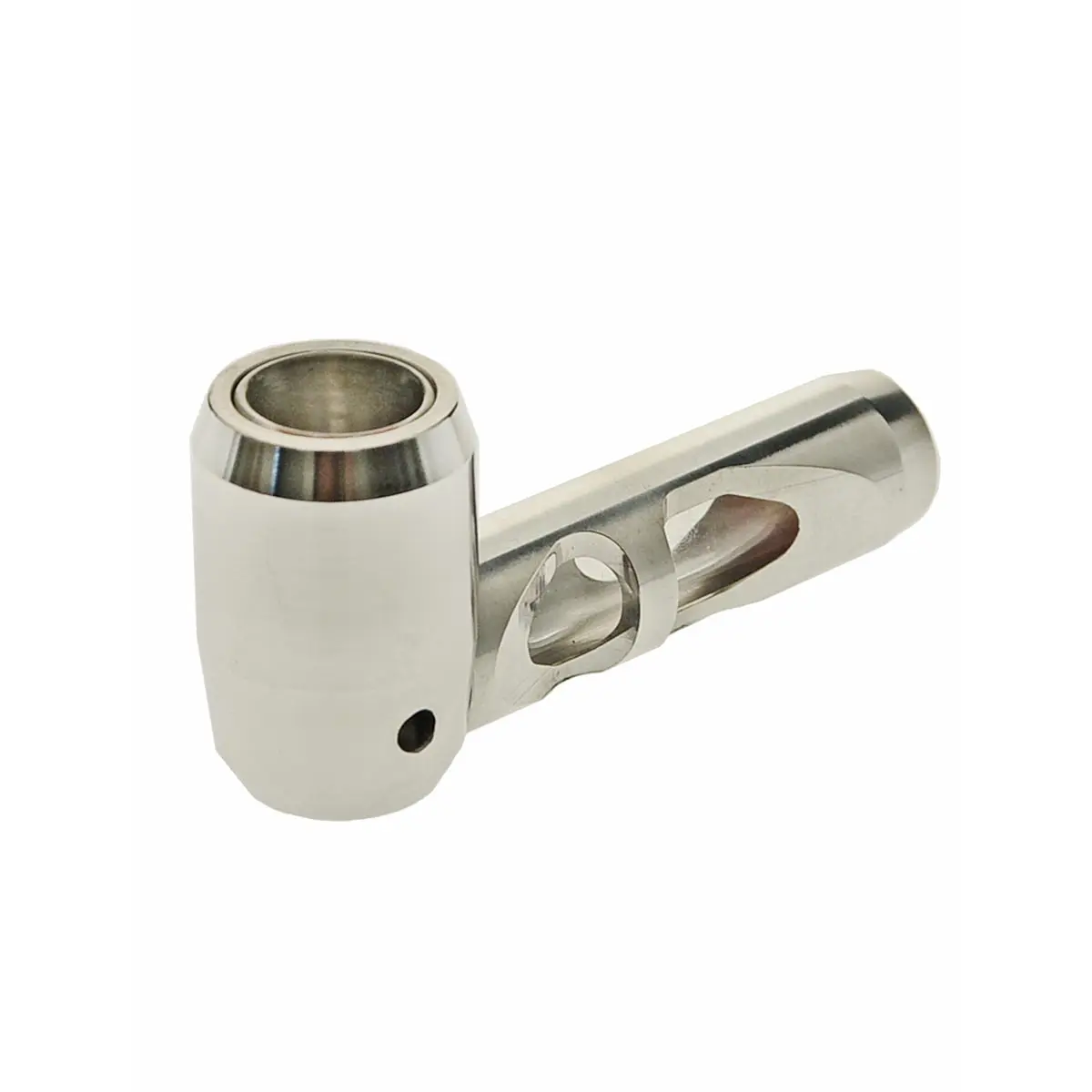 Hammer Metal Pipe with glass inlay silver