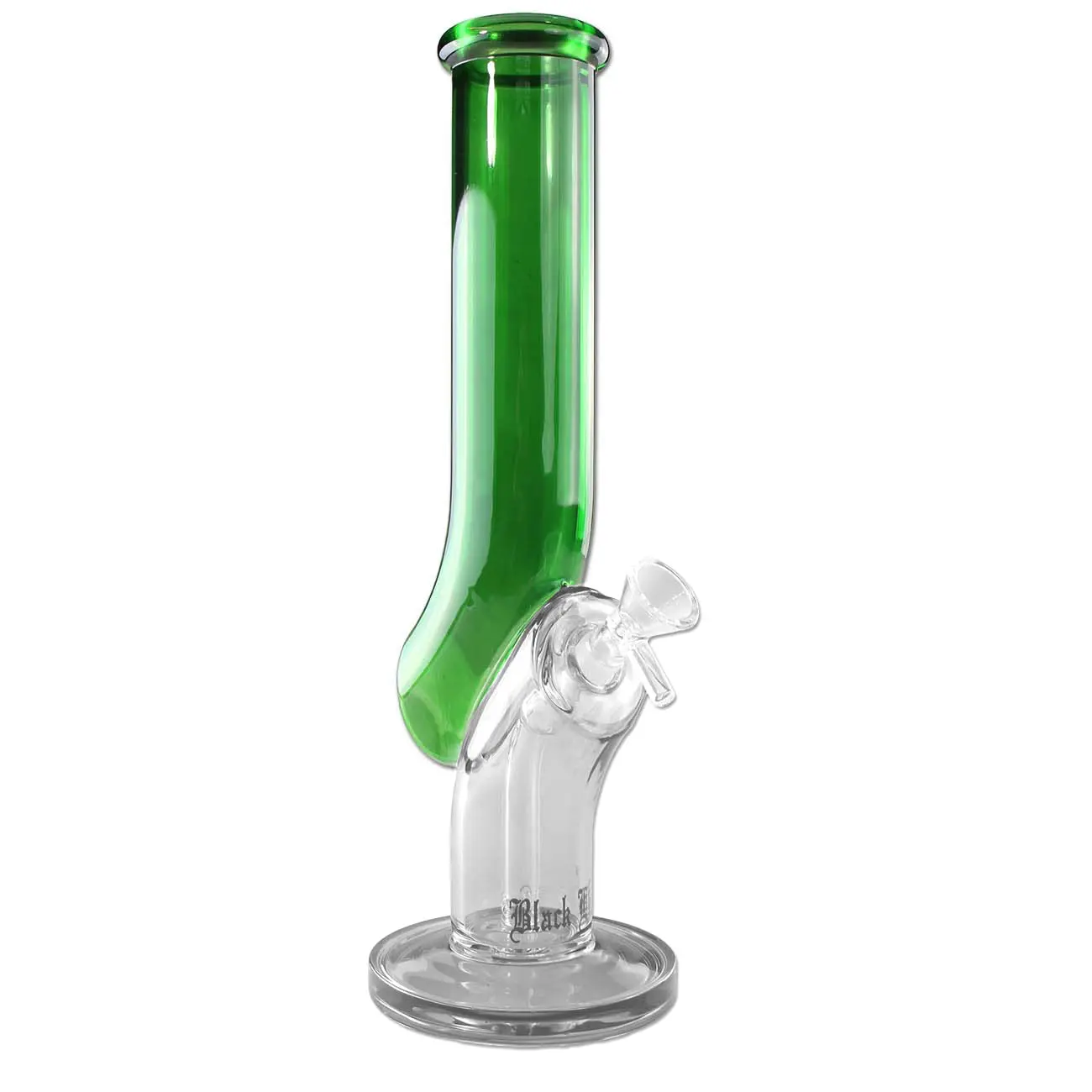 Black Leaf Glass Bong 'JL' green