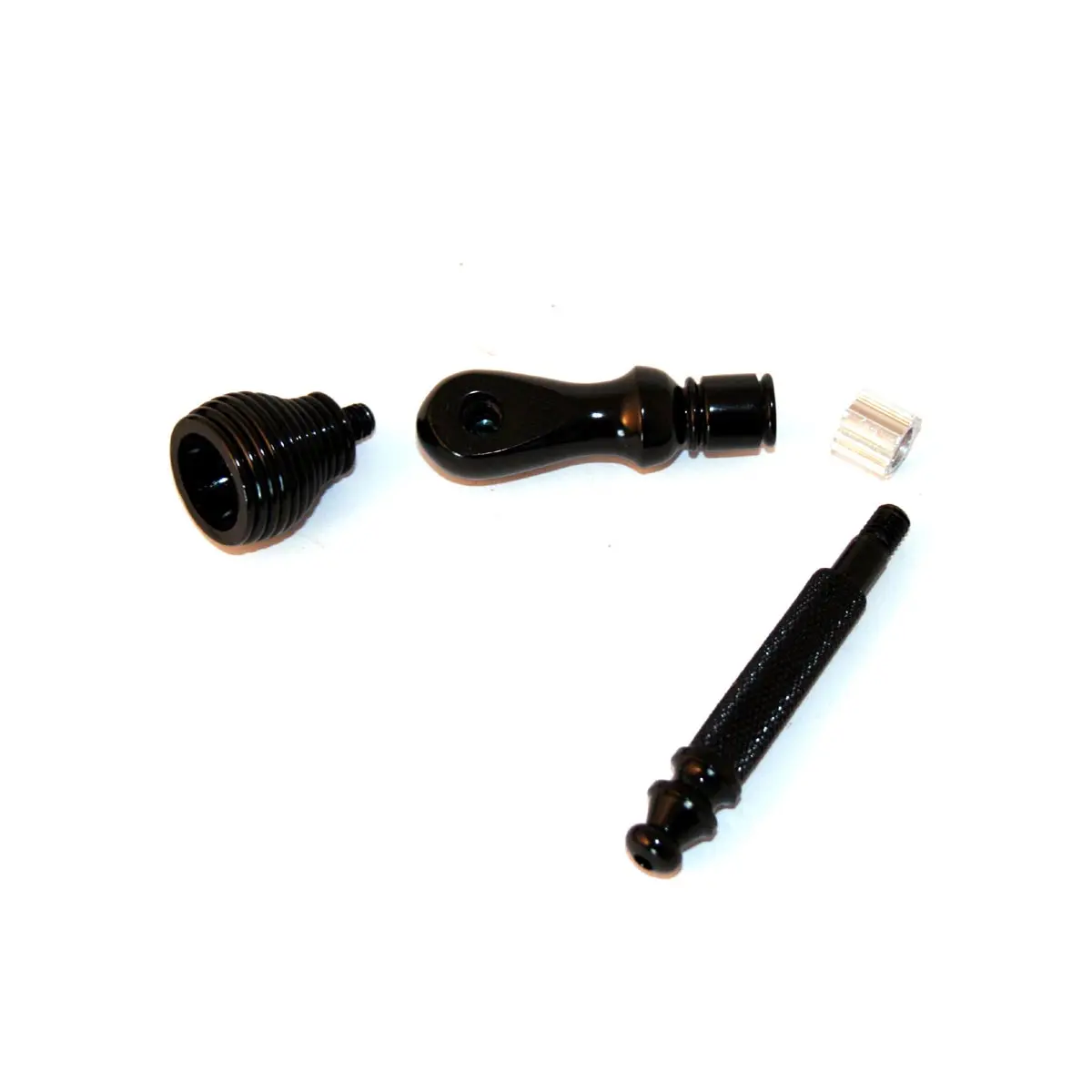 Anodised aluminium pipe in velvet bag - 12cm