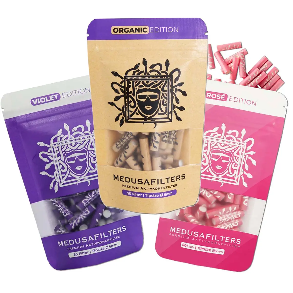 Medusa activated carbon filter 6mm - 50 pcs