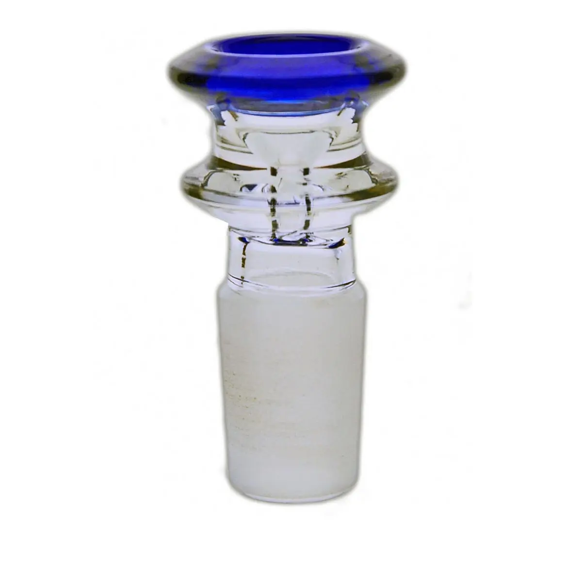 Glass bowl made of extra thick glass with coloured rim, 18,8mm - blue