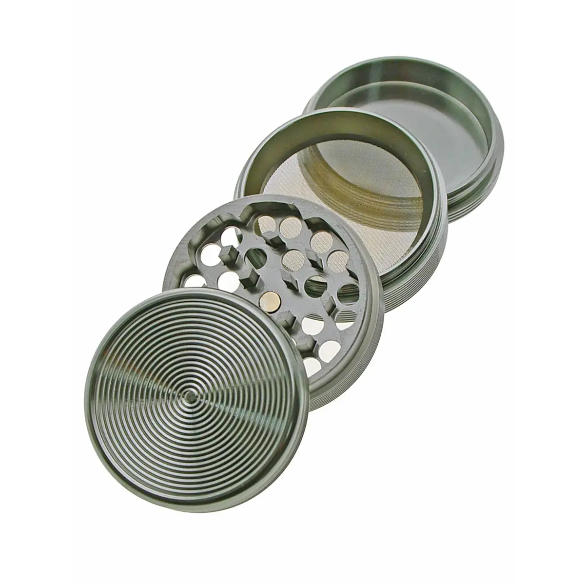 Black Leaf Pollen Grinder with Grooves grey