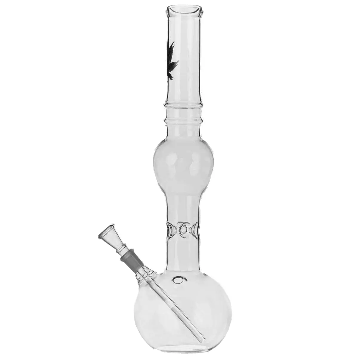 Ice bong with belly hemp leaf 39cm