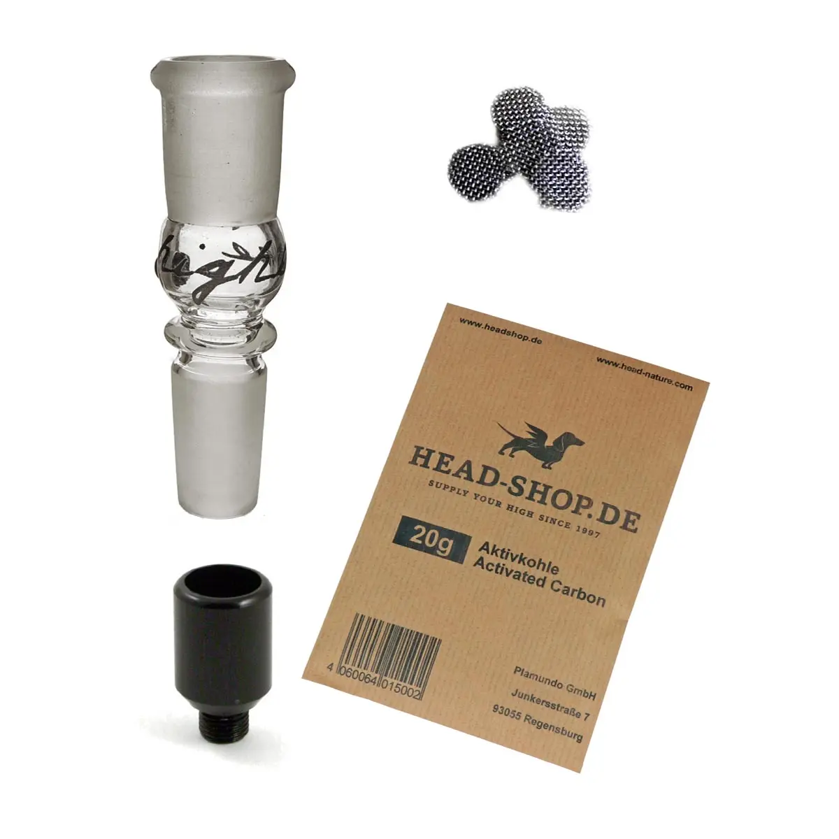 Acrylic bong activated charcoal set