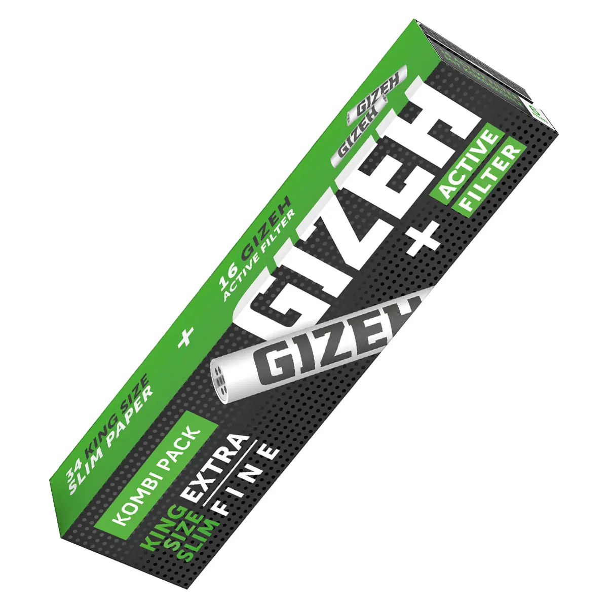 Gizeh Black King Extra Fine Size Silm  + 16 Activated charcoal filter