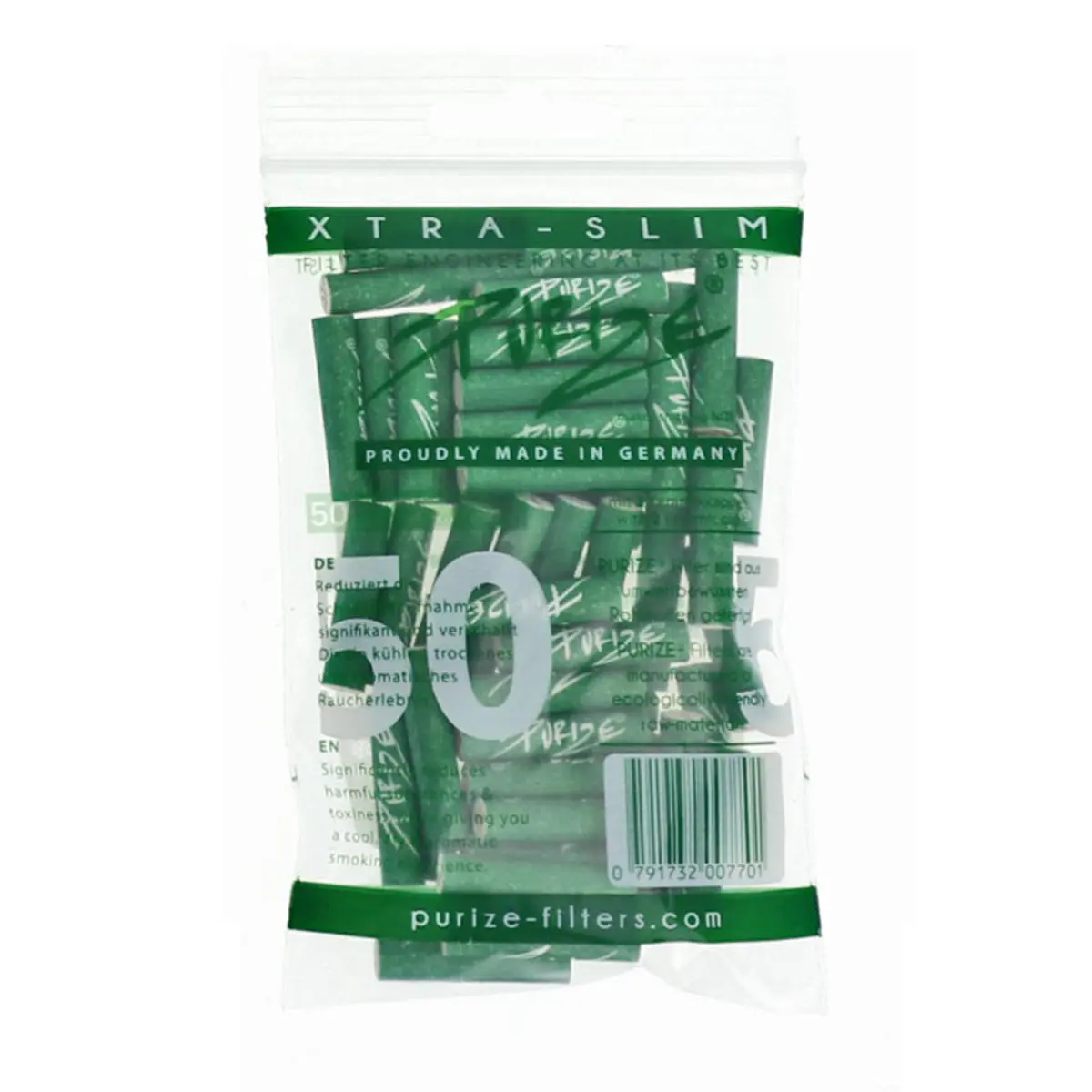 PURIZE®  Activated Carbon Filter  – XTRA Slim Size Green 50x