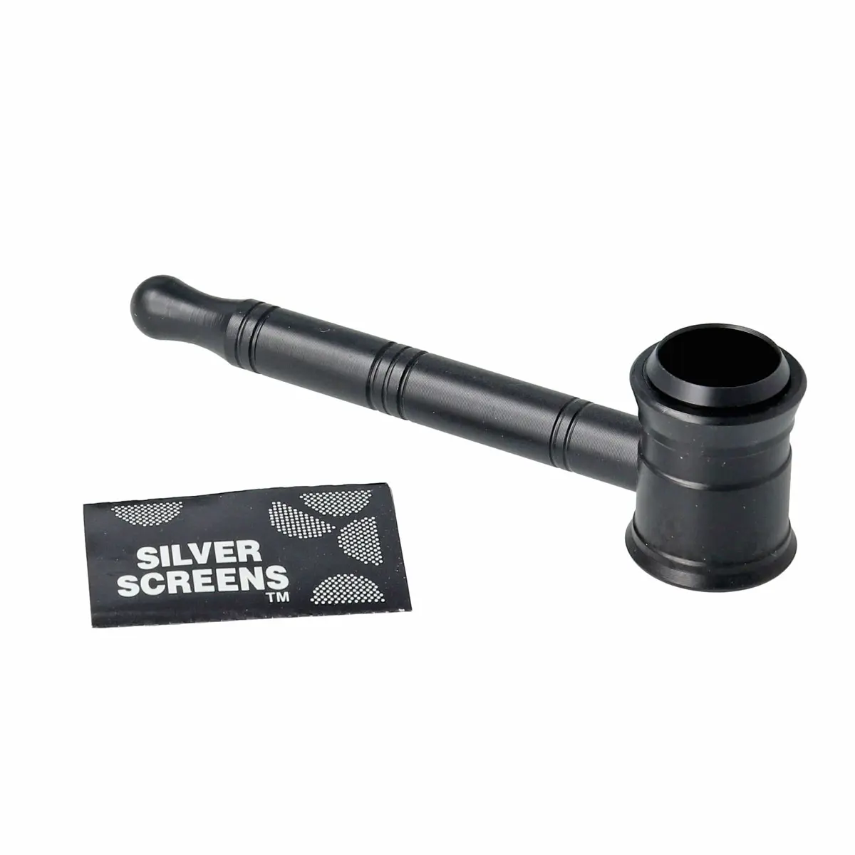 Metal hand pipe - 10 cm black