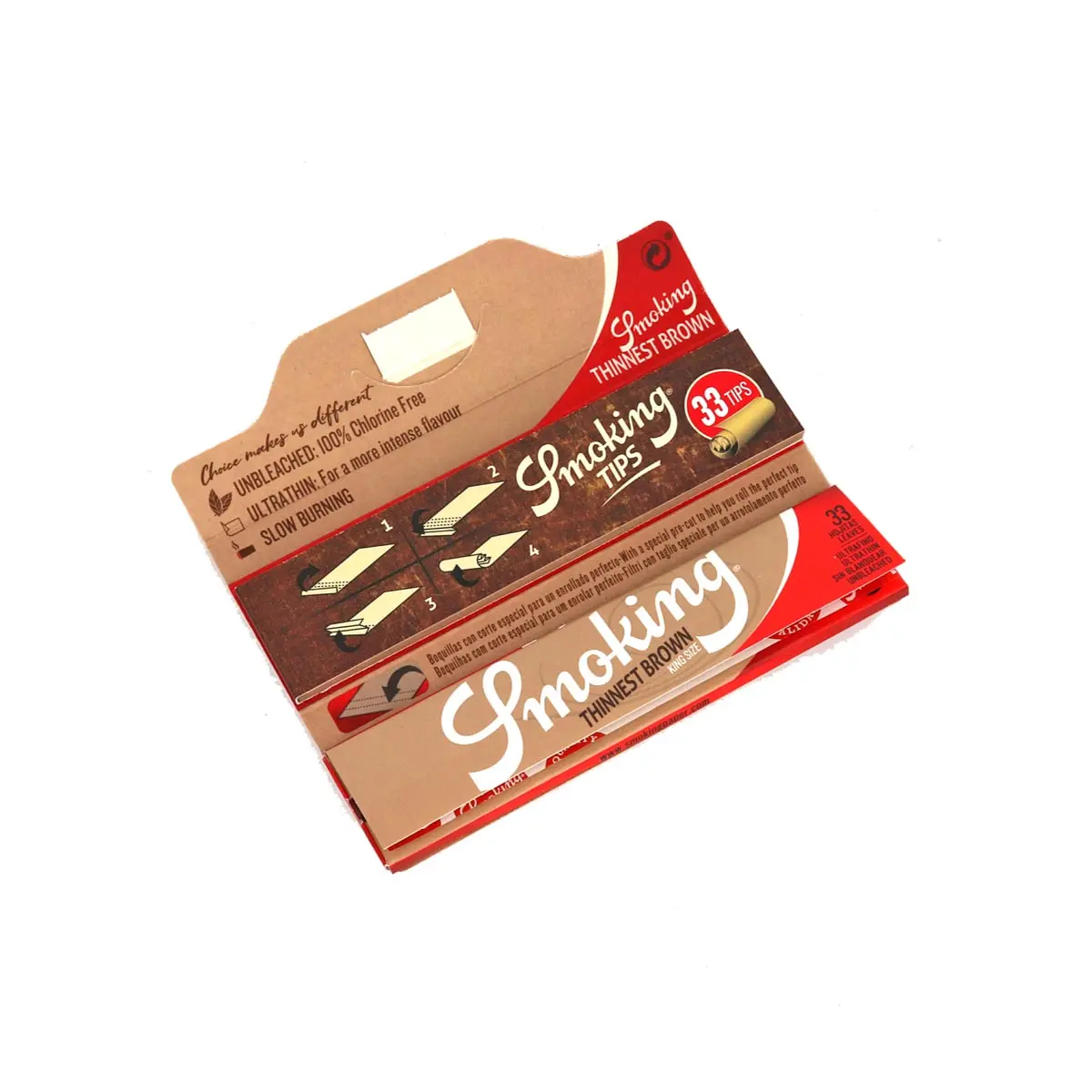 Smoking Thinnest Brown Kingsize + Tips