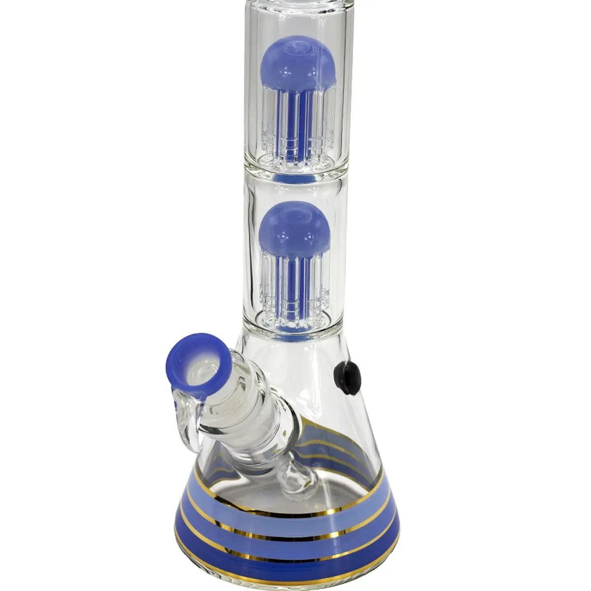 Grace Glass 'Golden Line Blue Beaker' 46cm