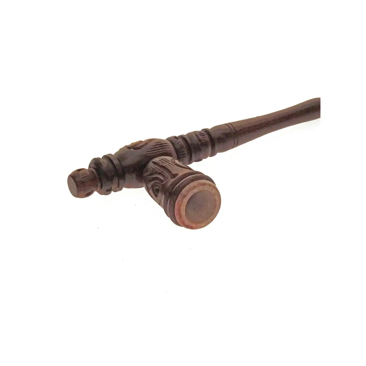 Wooden Pipe with Soapstone Insert 16,5cm