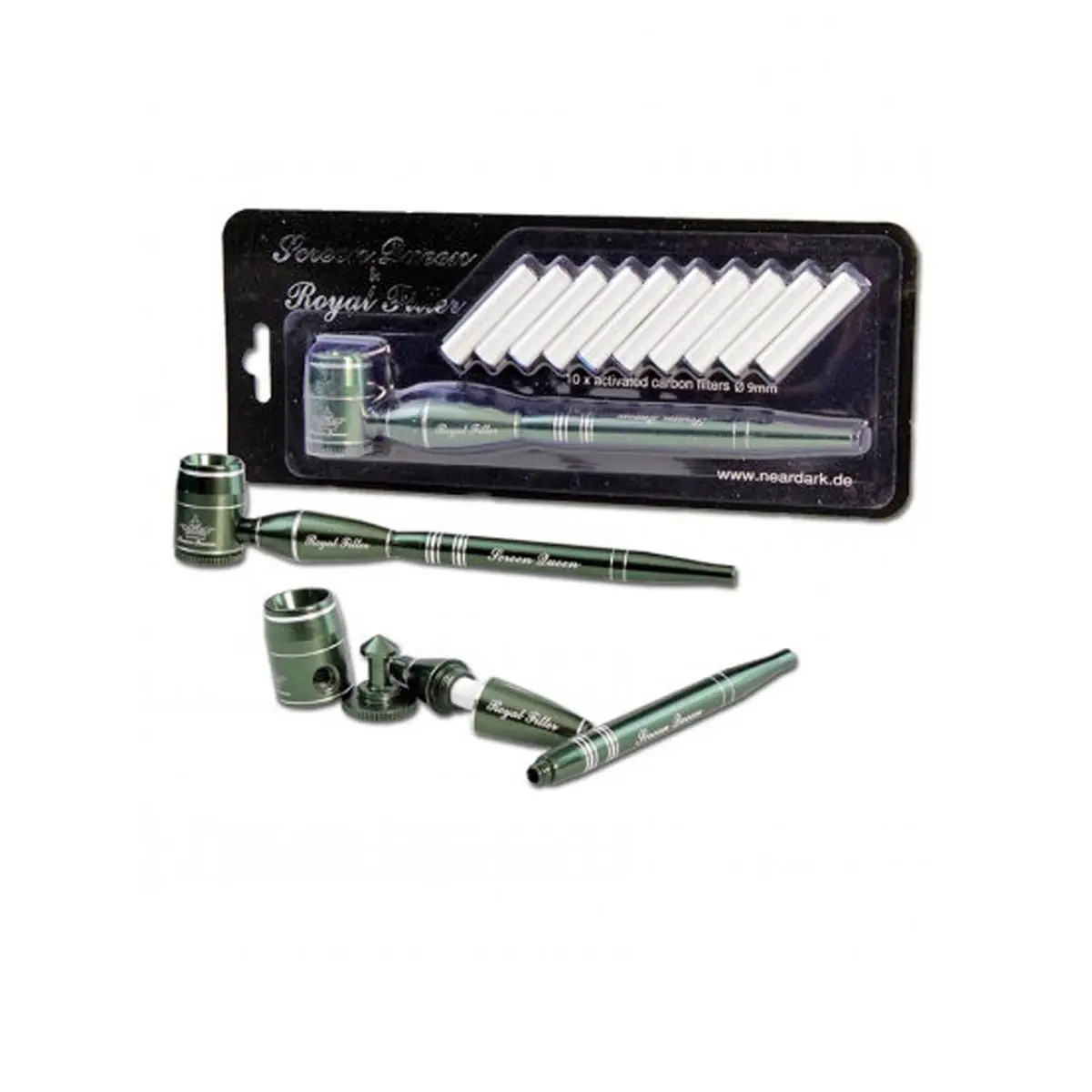'Screen Queen' Pipe incl.  'Royal Filter' Adapter green