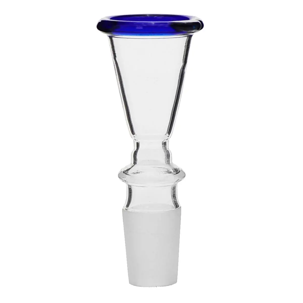 Glass bowl conical with rim 18.8 blue