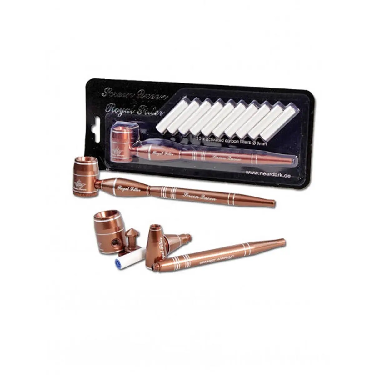 'Screen Queen' Pipe incl.  'Royal Filter' Adapter amber