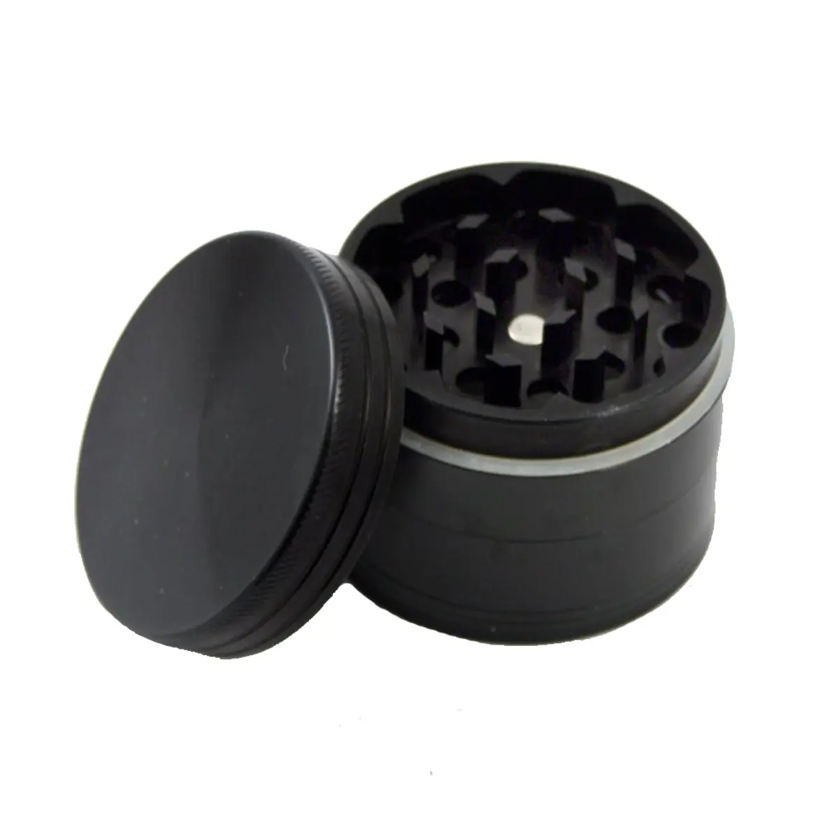 Black Leaf Sieve Grinder Black 55 mm