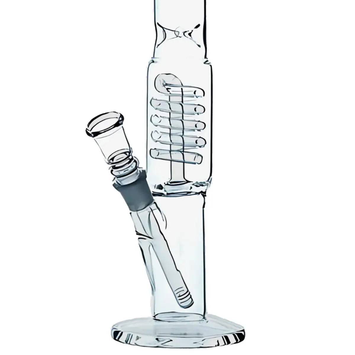 Percolator bong 'Weed Leaf' with ice compartment 40 cm