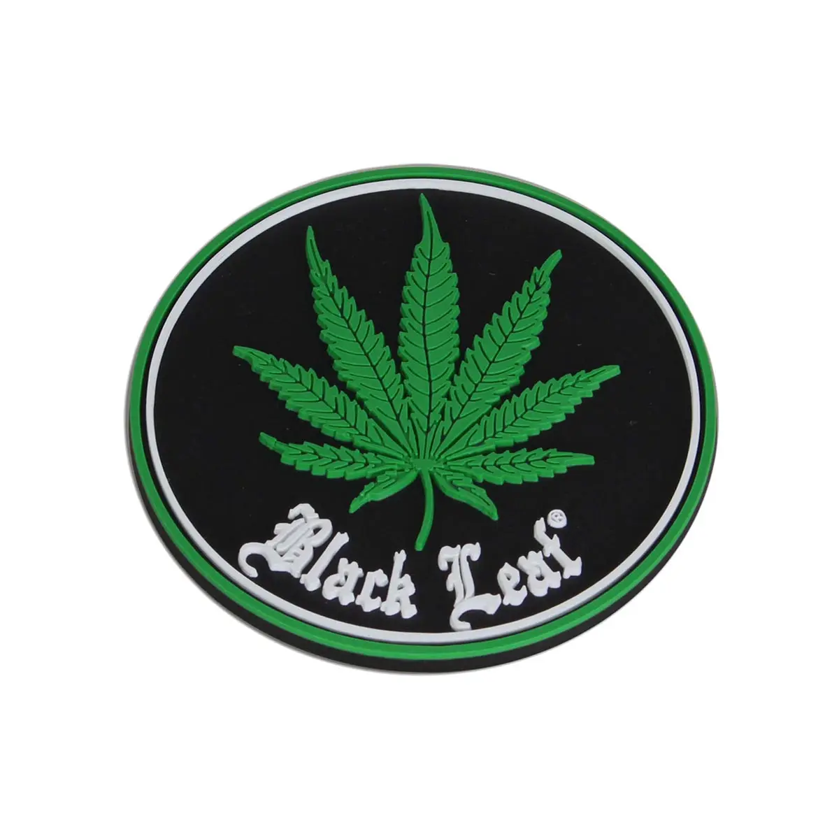 Black Leaf Silicone Coaster 'Weed"