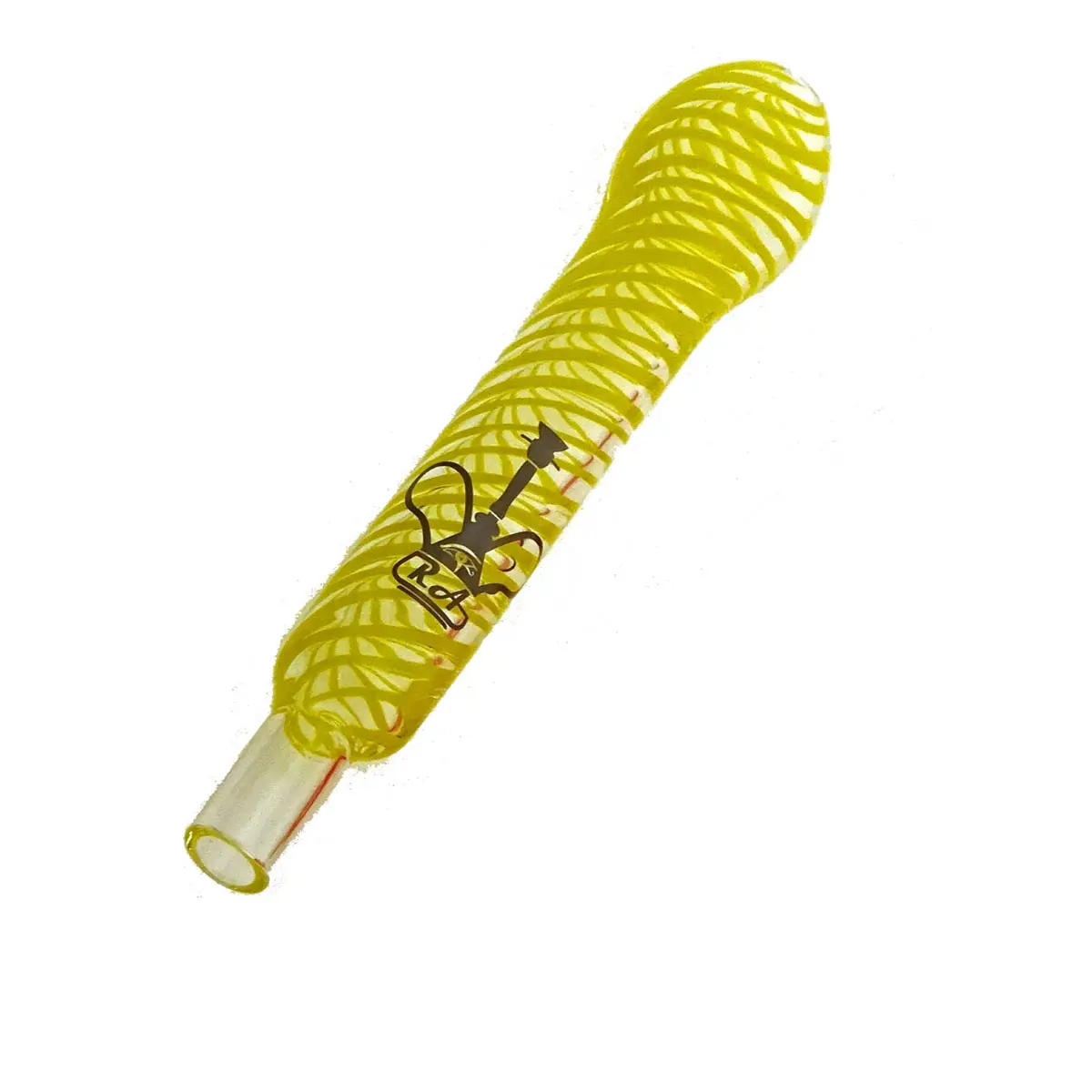 'RA' Shisha Glass Mouthpiece Spiral - yellow