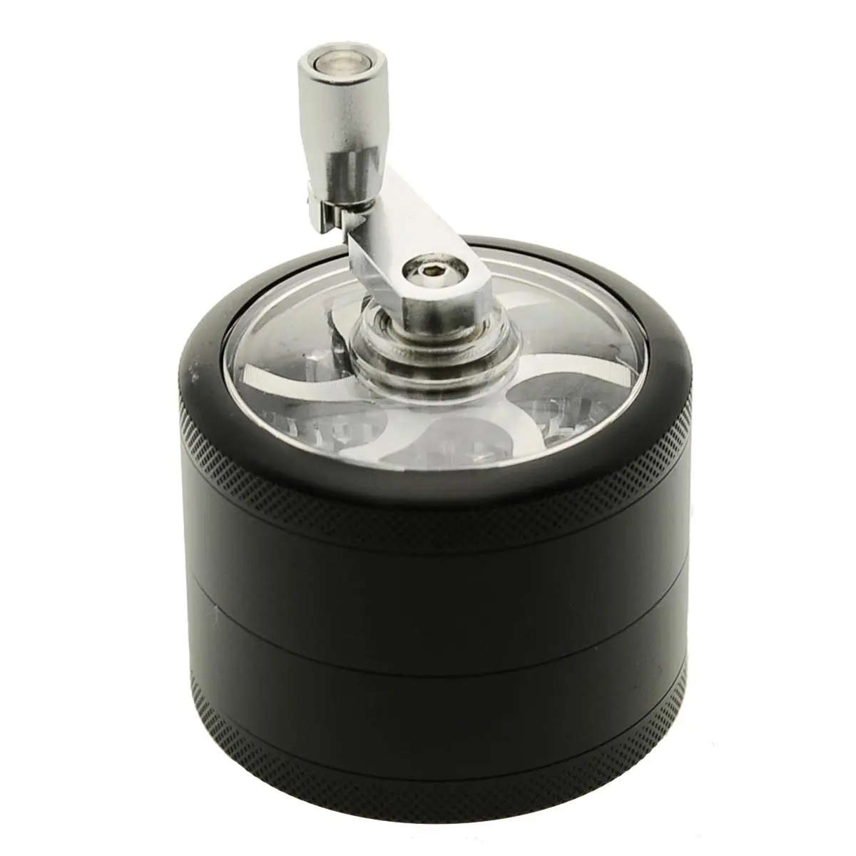 Grinder with window and crank-  black