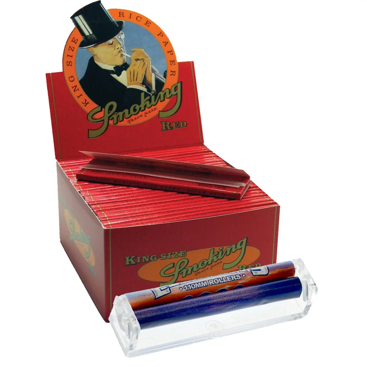 50 Smokin Papers + rolling machine RED