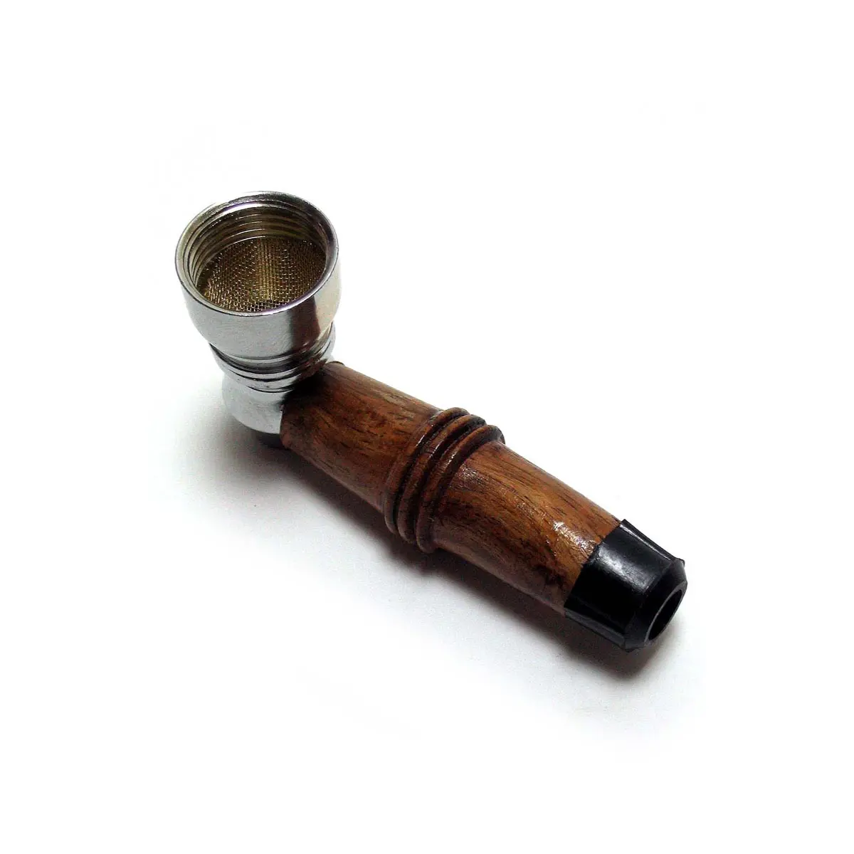 wooden pipe  "Ledgerwood" with metal bowl - 6 cm