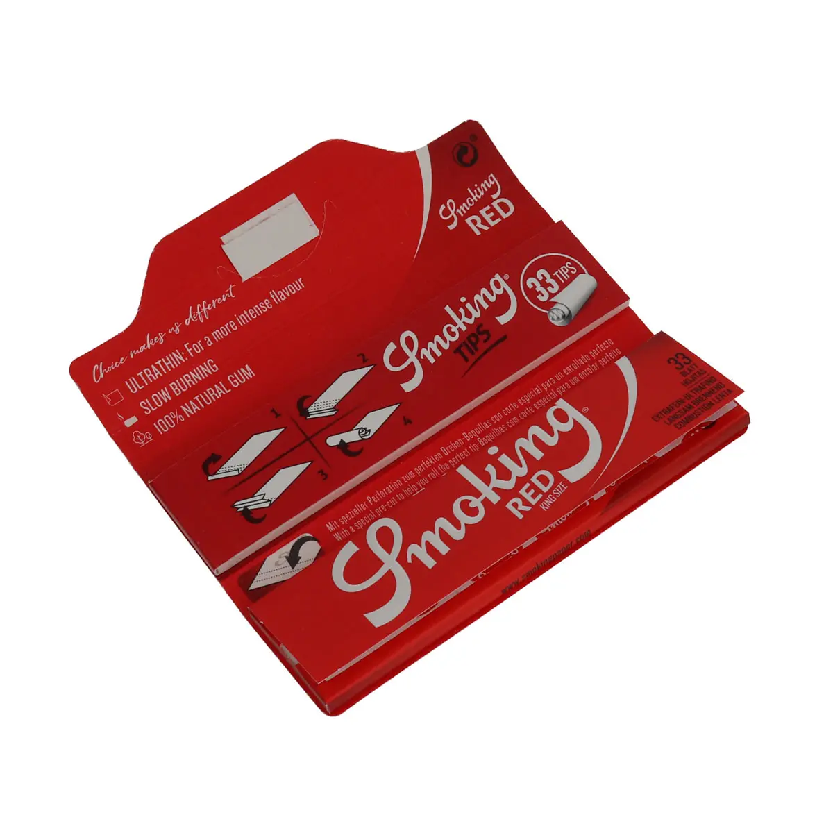 Smoking Red Kingsize Papers + Tips