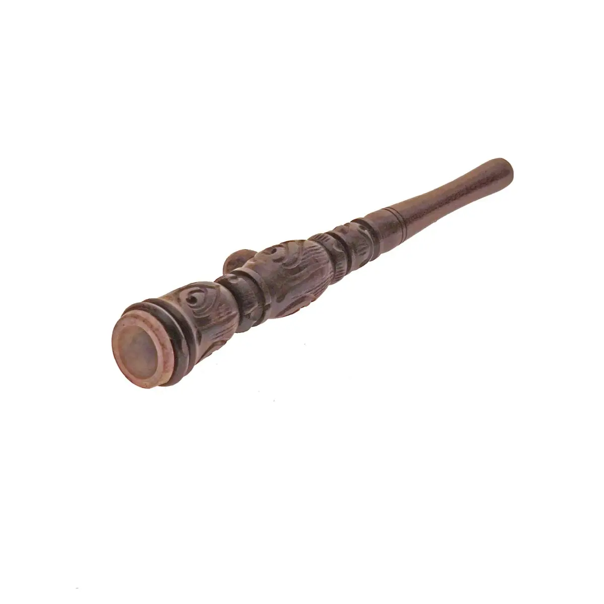 Wooden Pipe with Soapstone Insert 16,5cm