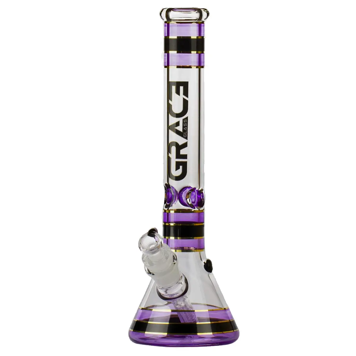 Grace Glass Bong 'Striped Series' - purple