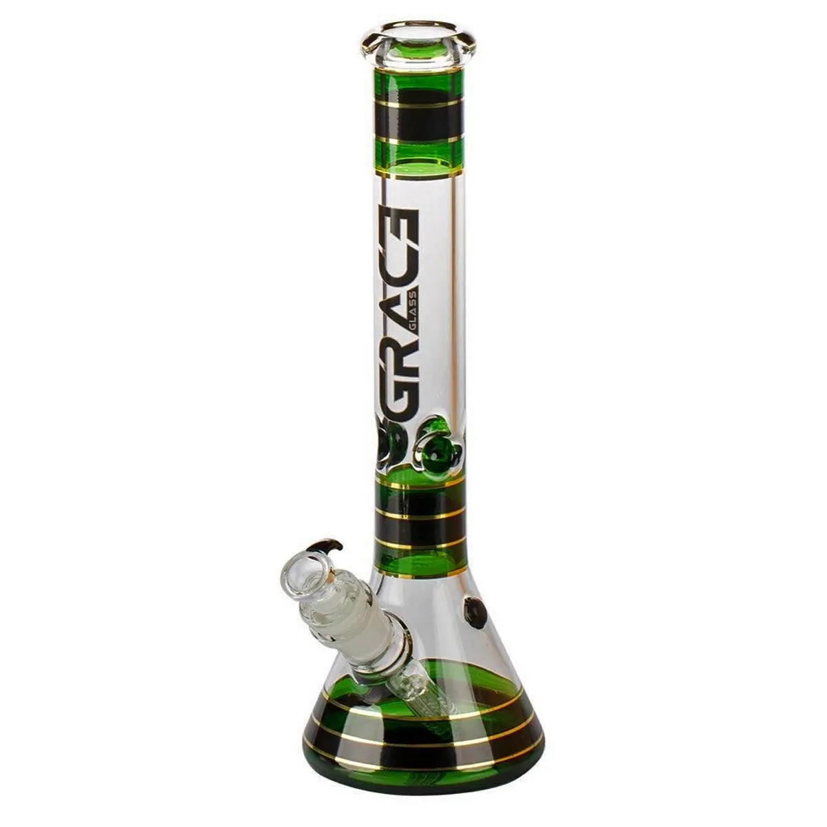Grace Glass Bong 'Striped Series' - green