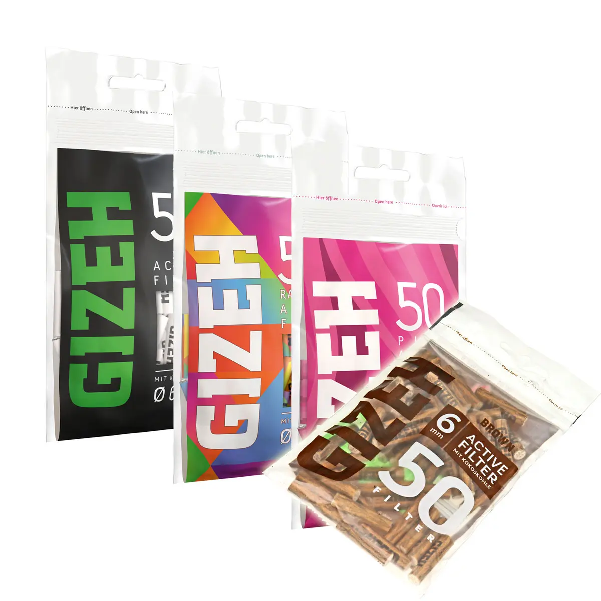 Gizeh activated charcoal filter Slim 6 mm