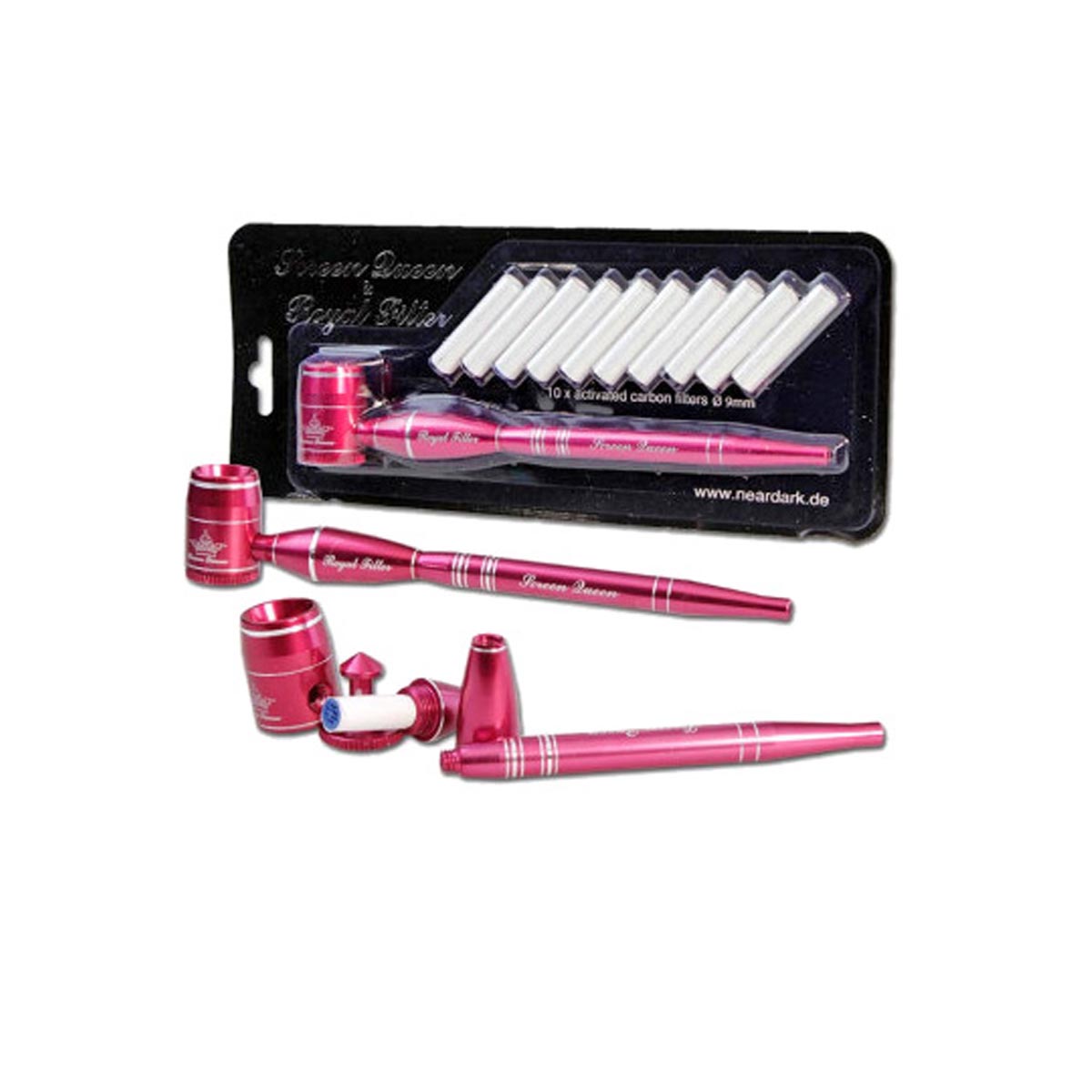 'Screen Queen' Pipe incl. 'Royal Filter' Adapter red