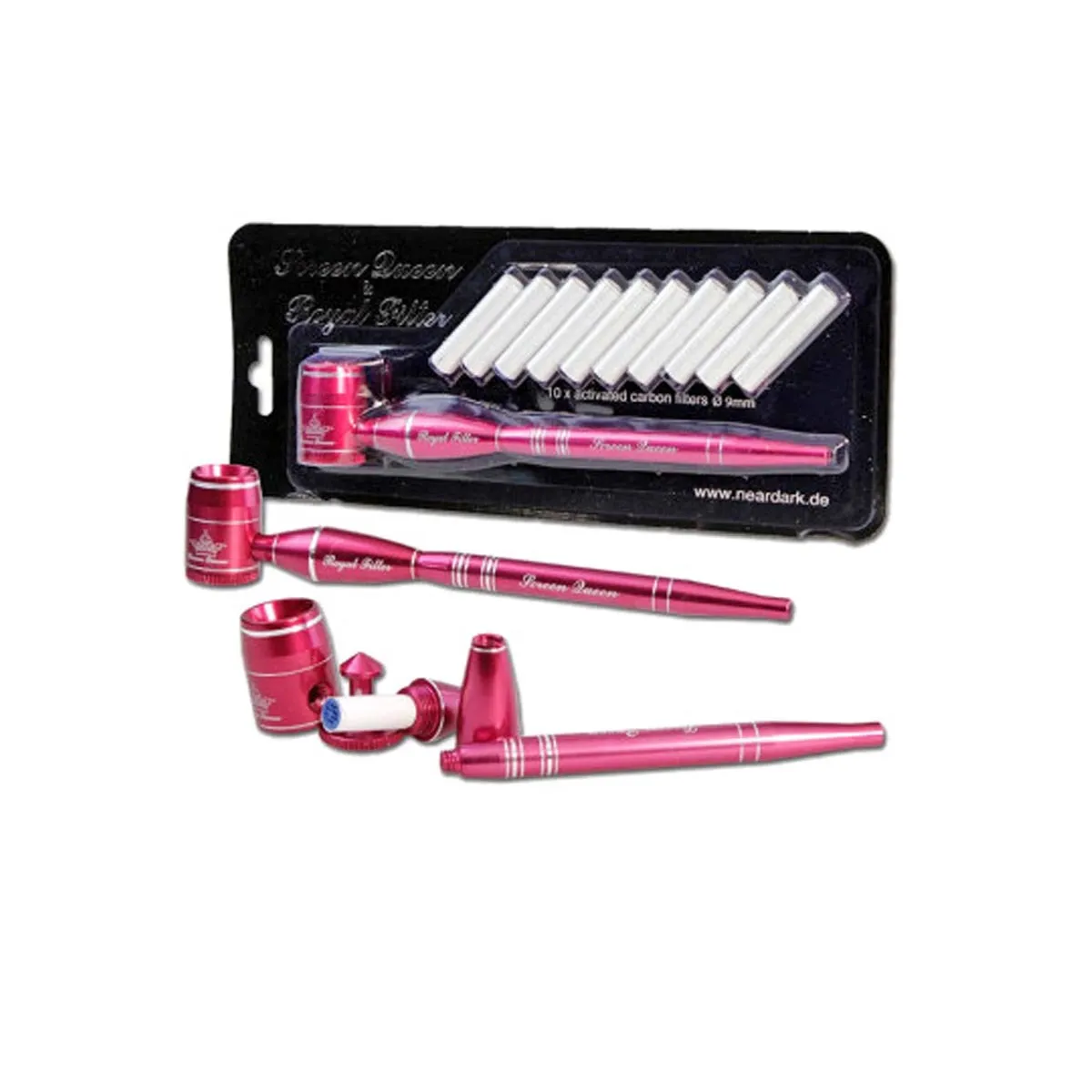 'Screen Queen' Pipe incl. 'Royal Filter' Adapter red