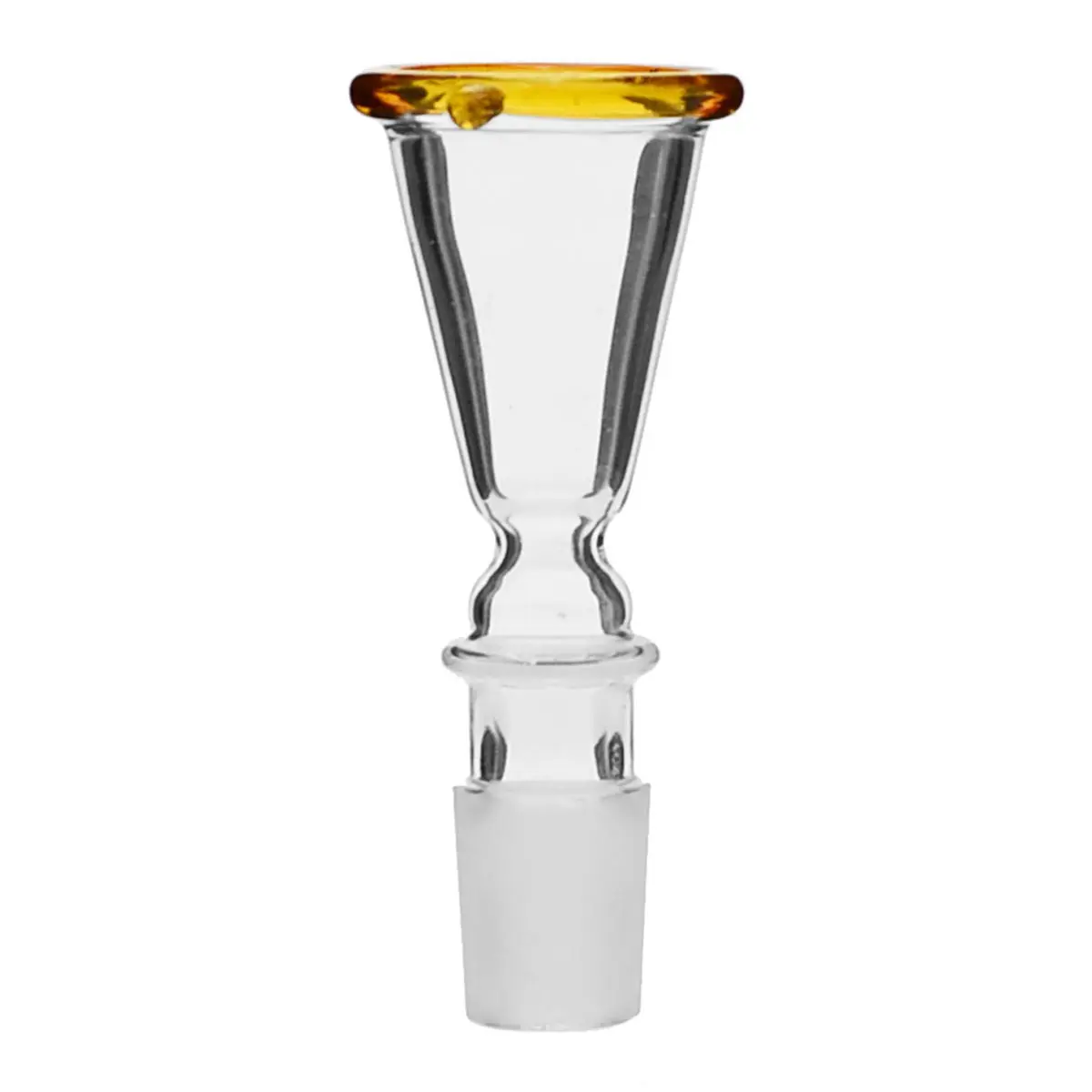 Glass bowl conical with rim 18.8 yellow
