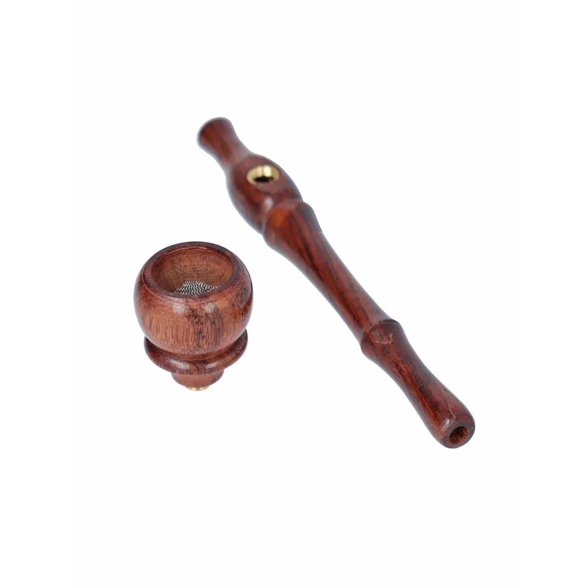 Wooden pipe with screw bowl 15cm - Sphere 