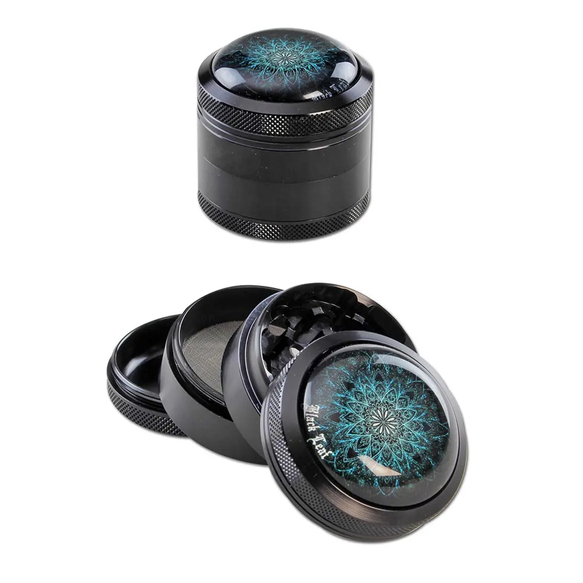 Black Leaf Mandala Grinder 50mm black