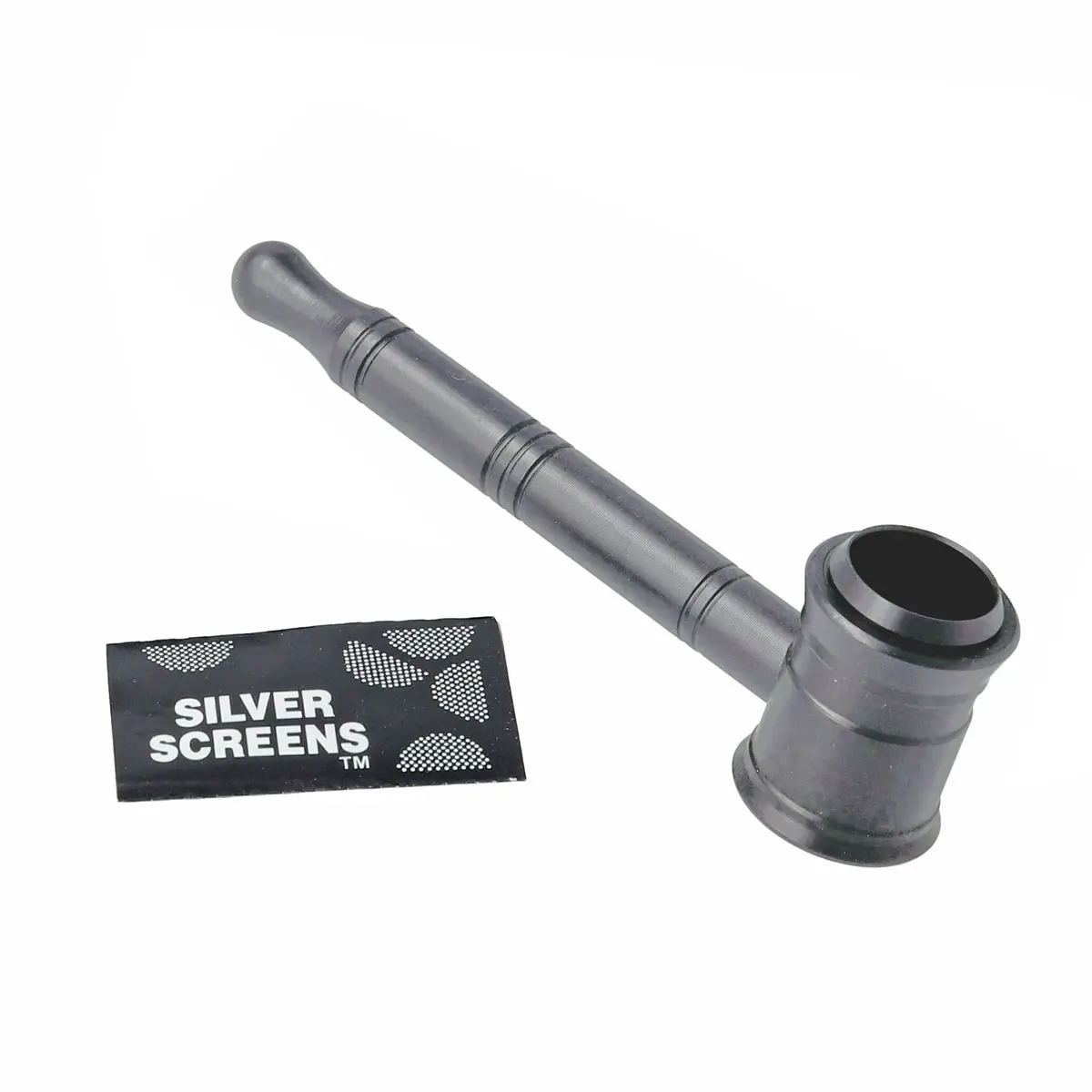 Metal hand pipe - 10 cm grey