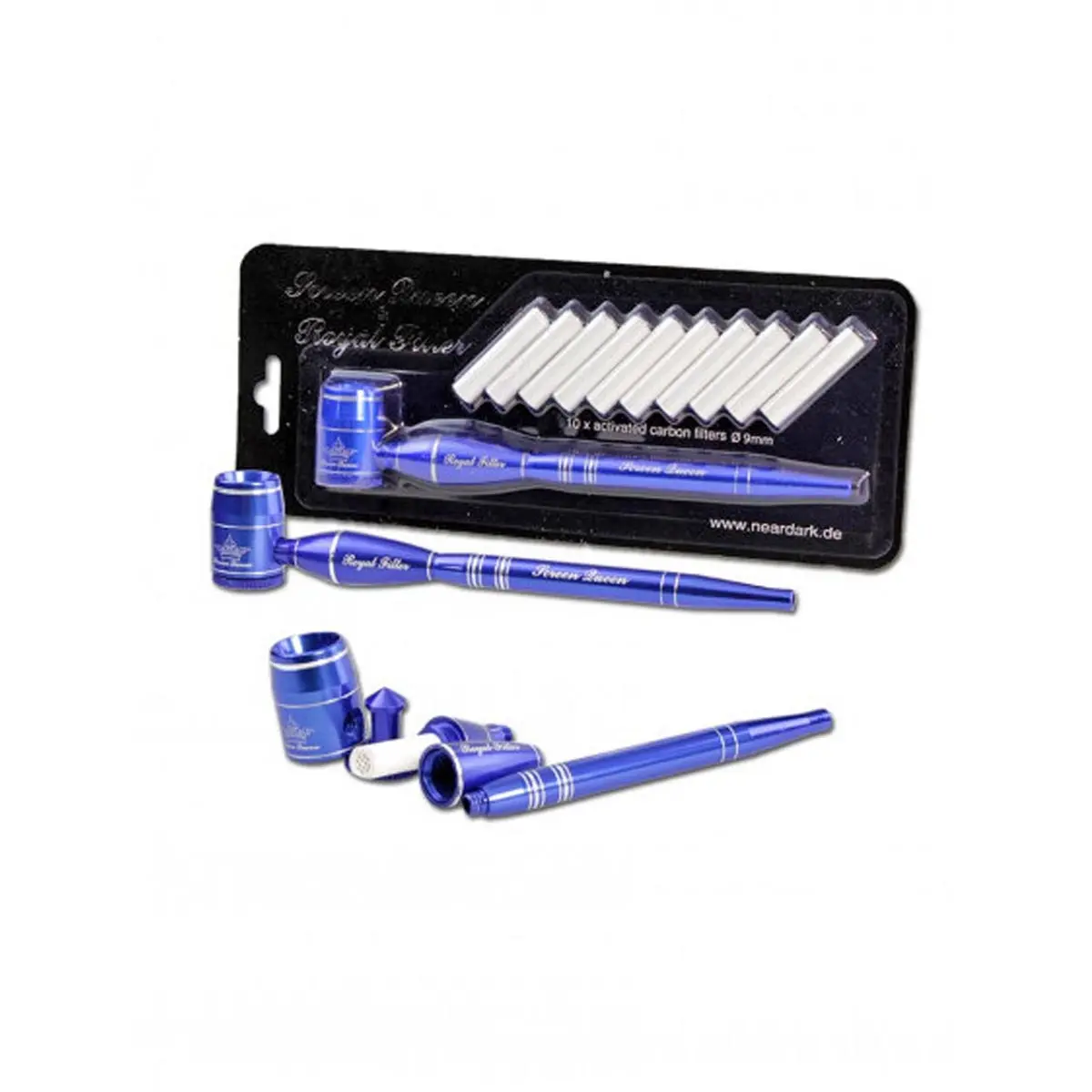 'Screen Queen' Pipe incl. 'Royal Filter' Adapter blue